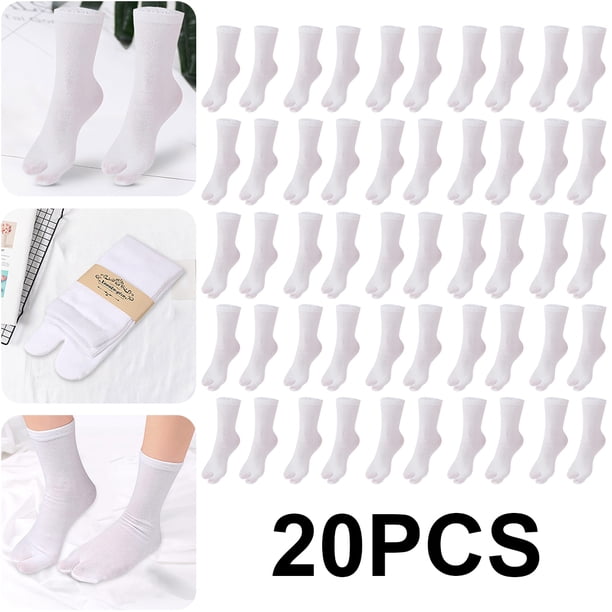 Calcetines Zuecos Unisex Separación Dedos Lavables para Uso Diario () Blanco