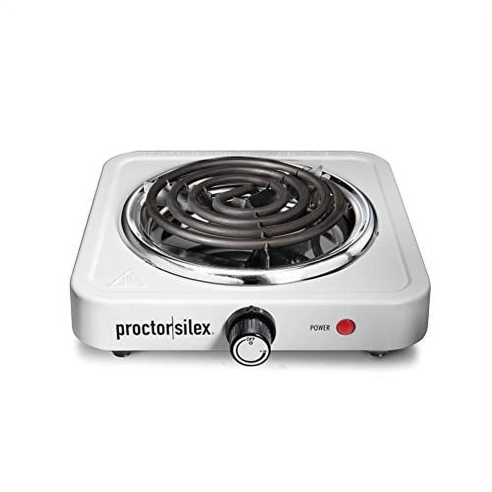 Proctor Silex Single Burner Cooktop, Adjustable Temperature, Portable,  Stainless Steel Plate, 34105