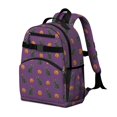 thumbnail image 2 of Black Cat Purple Pattern Cute School Backpack Bag for School with Padded Back and Adjustable Shoulder Straps 15.25"x11.5"x5.25", 2 of 5