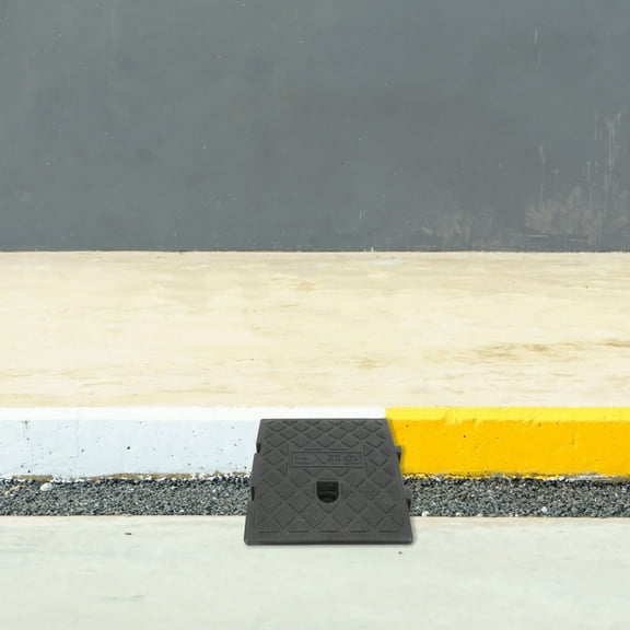 POPETPOP Portable Black Plastic Ramp Mat for Outdoor Use with Anti Skid and Screw Positioning