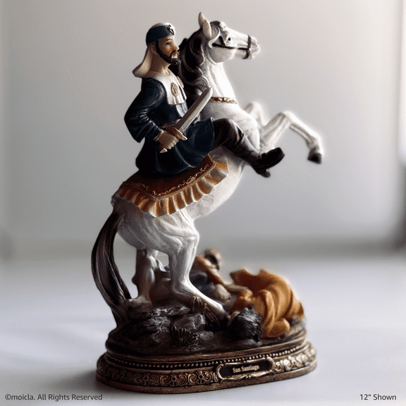 Saint Santiago Resin Statue - 12” Catholic Figurine