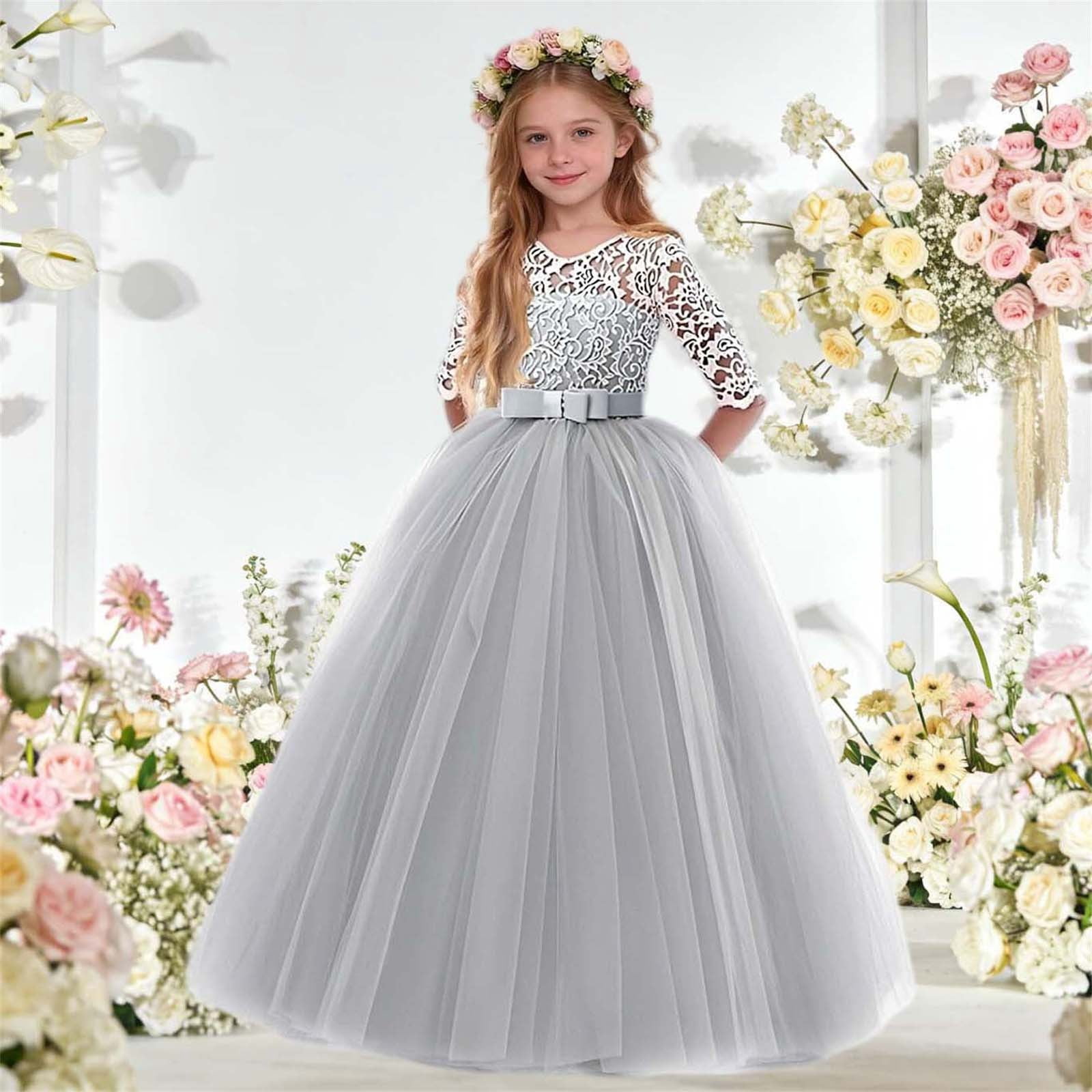 neesees dresses Neesee's Rose Gold Dress Modest Big Girls Prom Dresses Wedding Guest Size 7-14 Teens Kids Elegant NeeSees - Lavender, White or