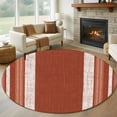 thumbnail image 2 of Vintage Rust Red Striped Round Rug 8ft Washable Circle Rugs Non Slip Farmhouse Modern Stripes Boho Large Area Rug Indoor Floor Carpet for Bedroom Kitchen Living Room Home Office Dining Room Nursery, 2 of 9