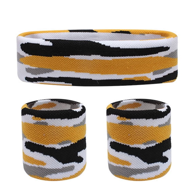Ensemble de Bandeaux de Survêtement 1 Bandeau et 2 Bracelets pour Sports et Plus Bandeaux de Survêtement pour Cheveux