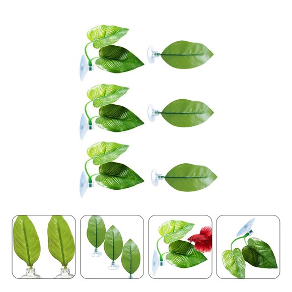SHOWERORO 6Pcs Fish Tank Plants Decoration for Betta with Simulation Landscape