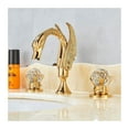 thumbnail image 3 of Golden Bathroom Basin Faucet Sink Tap Polished Gold Bathtub Swan Two Crystal Handwheel Elegant Mixer Tap Widespread, 3 of 7