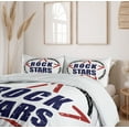 thumbnail image 6 of Ambesonne Grunge Duvet Cover Sets, Rock Stars Murky Vintage, 2-King, Charcoal Grey and Indigo, 6 of 7