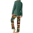 thumbnail image 4 of Feancey Christmas Lounge Sets for Women Vintage Xmas Printed 2 Piece Set Soft Long Sleeve Button Down Sleepwear and Pants Pajama Two Piece Multicolor XXL, 4 of 7
