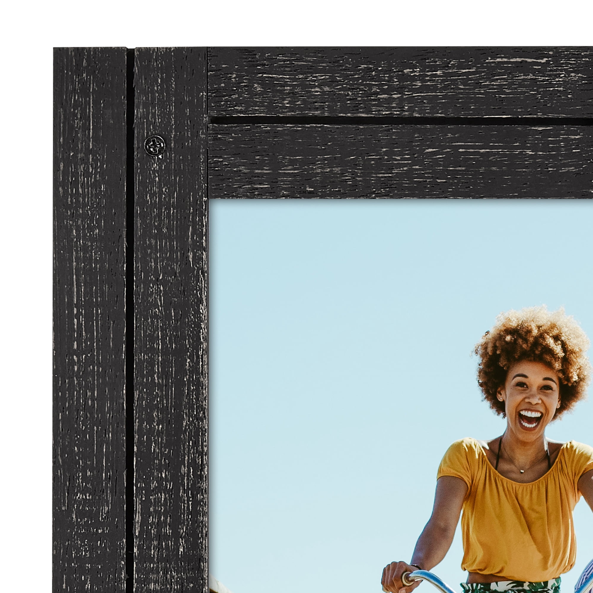 Americanflat 12x18 Poster Frame with Polished Plexiglass Hampton Collection Distressed Frames - Charcoal Black