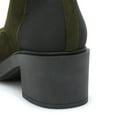 thumbnail image 4 of YDN Women's Closed Round Toe Lace Up Combat Booties Chunky Block Low Heel Ankle Boots Winter Date Party Shoes Size 5 Dark Green, 4 of 4