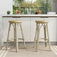 thumbnail image 5 of Furniture of America Tropaz Set of 2 26-in Outdoor Metal Bar Stool, Natural, 5 of 8