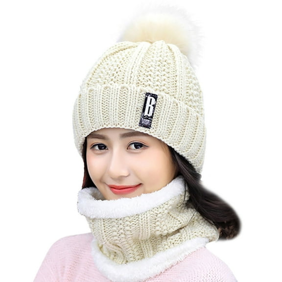 Yoodem Scarf and Gloves Set for Women Hat and Scarf Set for Women and Men Winter Knit Warm Hats Scarf Purposehat Ear Windproof Hat and Gloves for Women Beige One Size