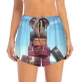 thumbnail image 4 of Lsque Elephant Sits Printed Women's Running Shorts with Liner Pockets,Elastic Quick Dry Workout Athletic Gym Yoga Shorts,Womens High Waist Shorts-Medium, 4 of 9