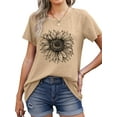 thumbnail image 2 of MOSHU Womens T-shirts Round Neck Shirts for Women Short Sleeve Loose Graphic Tees, 2 of 9