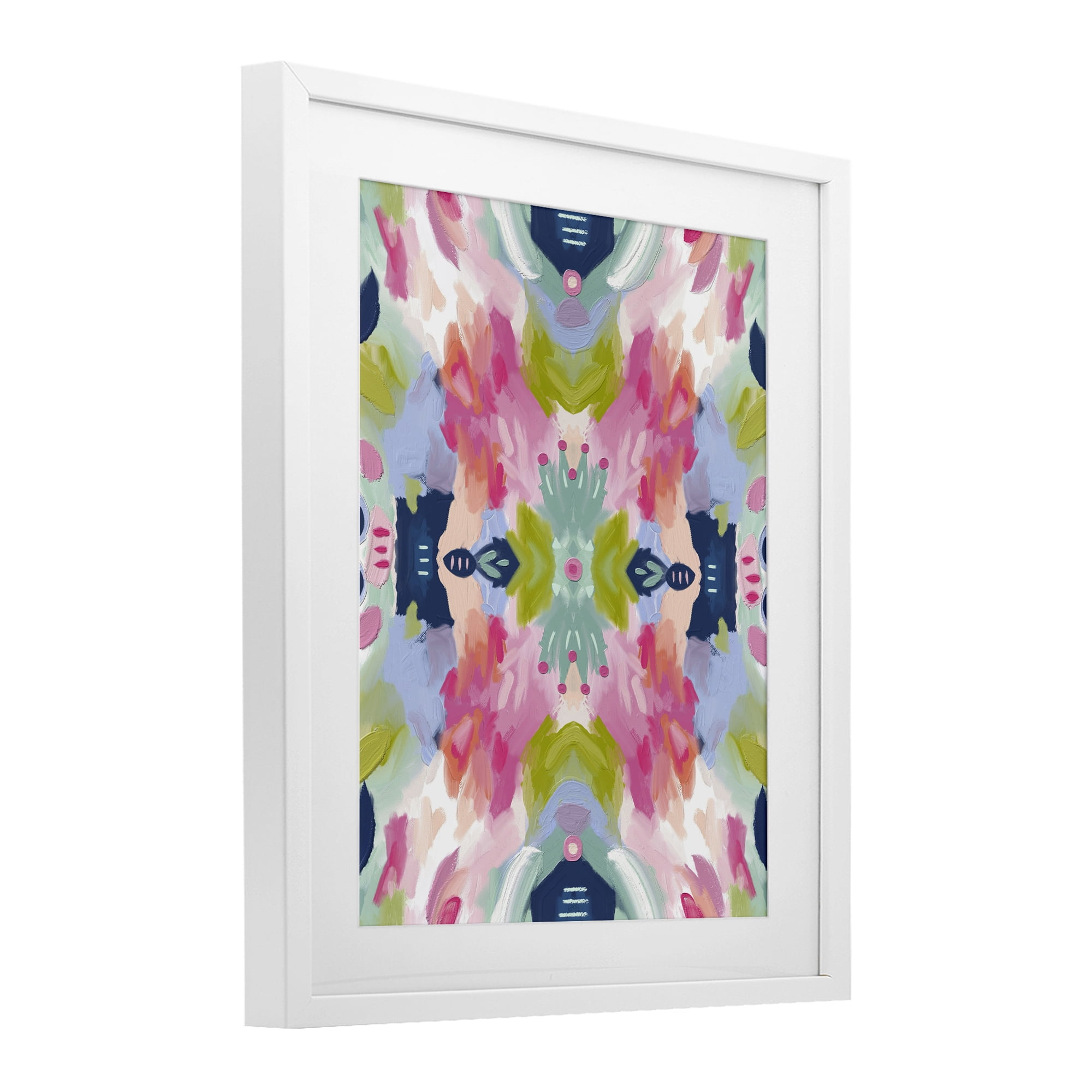 Stupell Industries Kaleidoscopic Floral Mandala White Framed Print Under Glass, design by Lisa Nohren