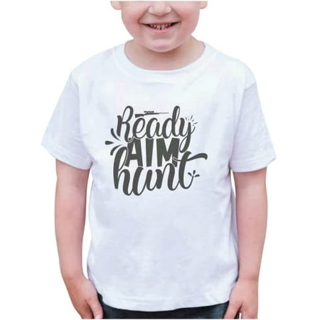 

7 ate 9 Apparel Kids Hunting Shirts - Ready Aim Hunt White T-Shirt 12 Months