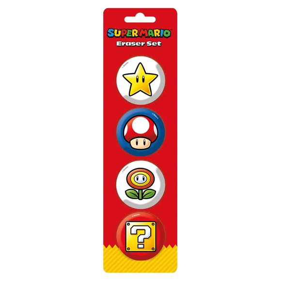 Super Mario Essential Eraser (Pack of 4)