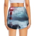 thumbnail image 2 of Lsque Lighthouse in a Stormy Sea Printed Women's Running Shorts with Liner Pockets,Elastic Quick Dry Workout Athletic Gym Yoga Shorts,Womens High Waist Shorts-Small, 2 of 9
