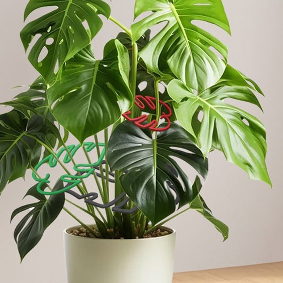 HEANUJJ 3Sets Assorted Color Monstera Leaf Support Hoops for Vertical Plant Growth