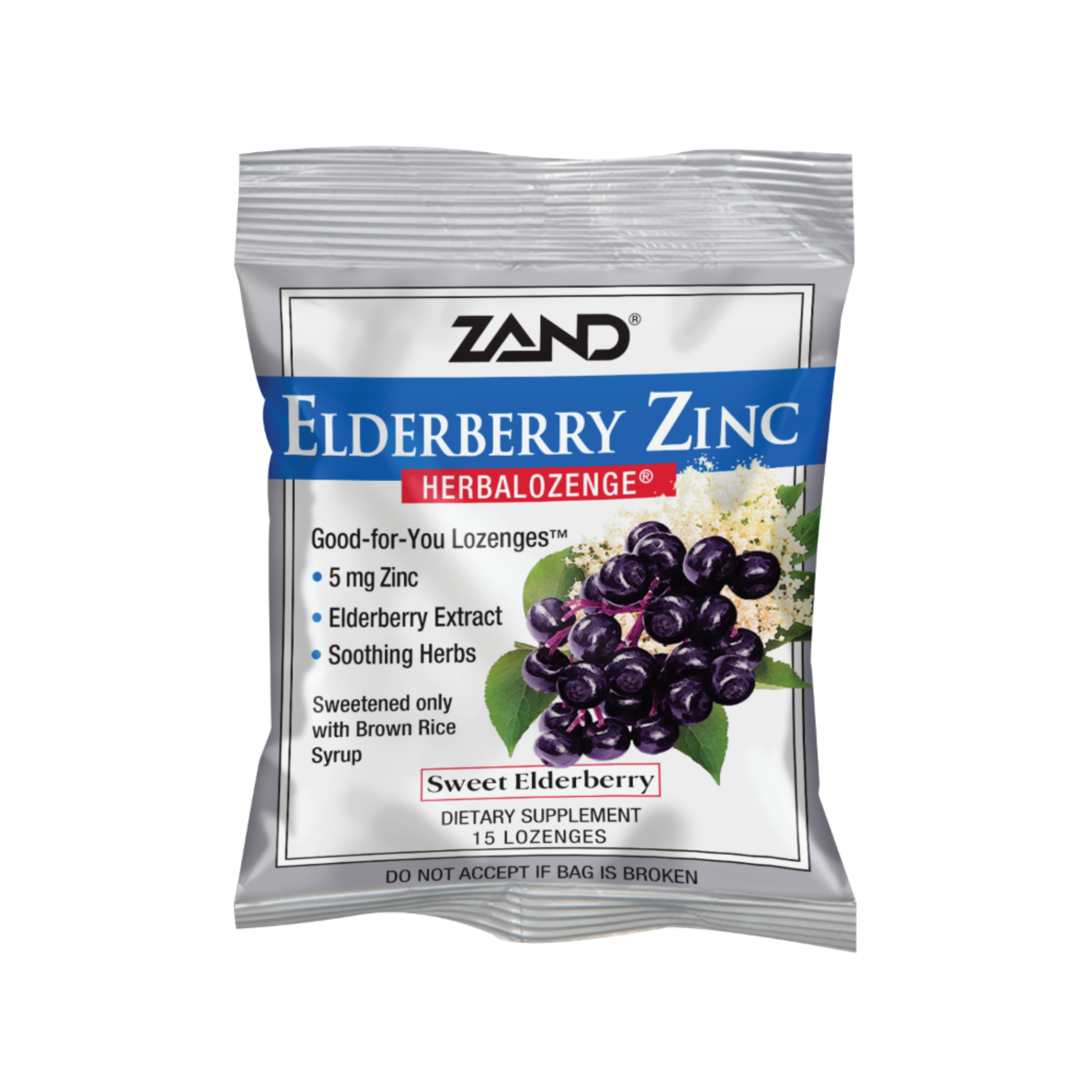Zand HerbaLozenge Elderberry Zinc GoodForYou Lozenges for Dry