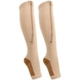 thumbnail image 3 of Calcetines ajustados tipo leggings, 1 par de medias de compresión con cremallera hasta la mitad de la pantorrilla, calcetines elásticos de rendimiento inigualable, 3 of 14