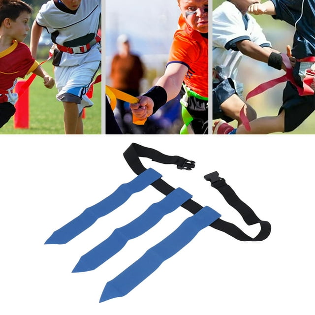 Flag Football Belt, Nylon Material Adjustable 1 Belt 3 Flags for Kids Adults Training Activities