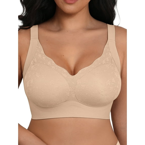 MINTREUS Womens Wireless Jelly Bra Plus Size Supportive Full Coverage Comfortable No Underwire Bras