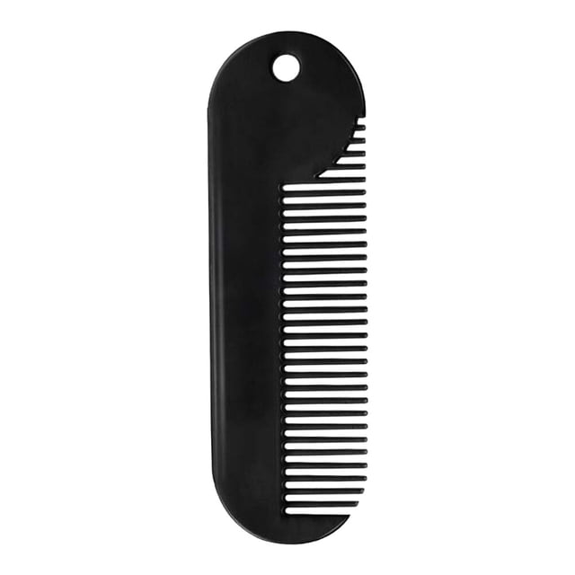 EeaseMX Peine para barba de aleación de zinc, resistente, accesorio portátil para peinar el cabello, accesorio útil para peluquería masculina (negro)