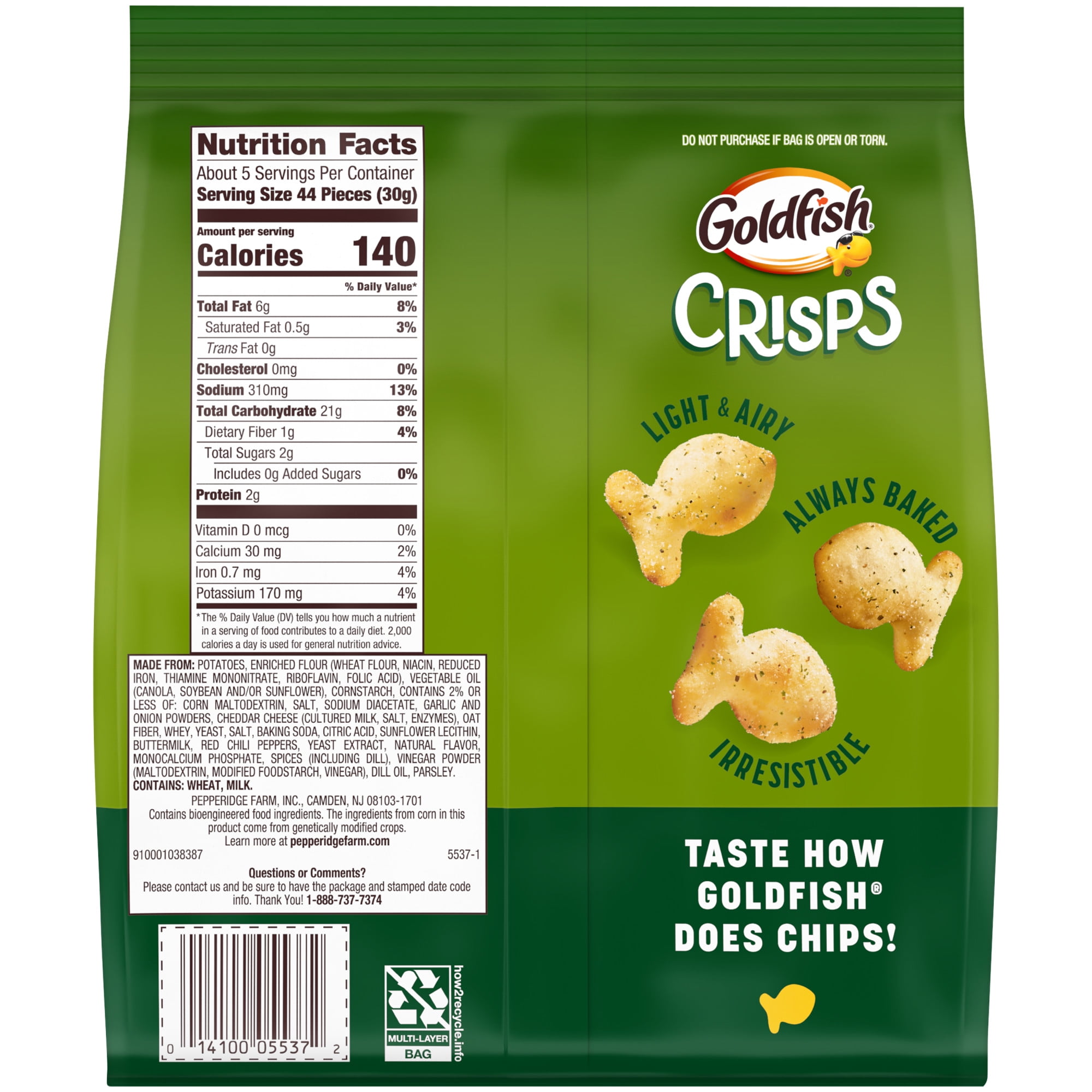 (3 pack) Goldfish Crisps Spicy Dill Pickle Flavored Baked Chip Crackers, 6.25 oz Bag