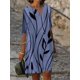 thumbnail image 3 of Vestido Largo Con Cuello En V Y Estampado Multicolor, Vestidos Largos De Primavera Y Otoño Con Mangas Cortas Sueltas Maduras, Ropa De Mujer, 3 of 4