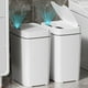 thumbnail image 1 of Vanpopubs Paquete de 2 botes de basura de baño de 2,7 galones con tapa, bote de basura automático, pequeño bote de basura inteligente sin contacto, sensor de movimiento delgado, contenedores de basura, 1 of 5