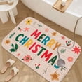 thumbnail image 3 of 1pc Merry Christmas Absorbent Non-Slip Bathroom Thickened Flannel Rug Decor,Soft,Quick Drying,Suitable For Indoor/outdoor Use,Bathrooms,Bedrooms,Kitchens,Terrace,Laundry Rooms,16"x24", 3 of 9