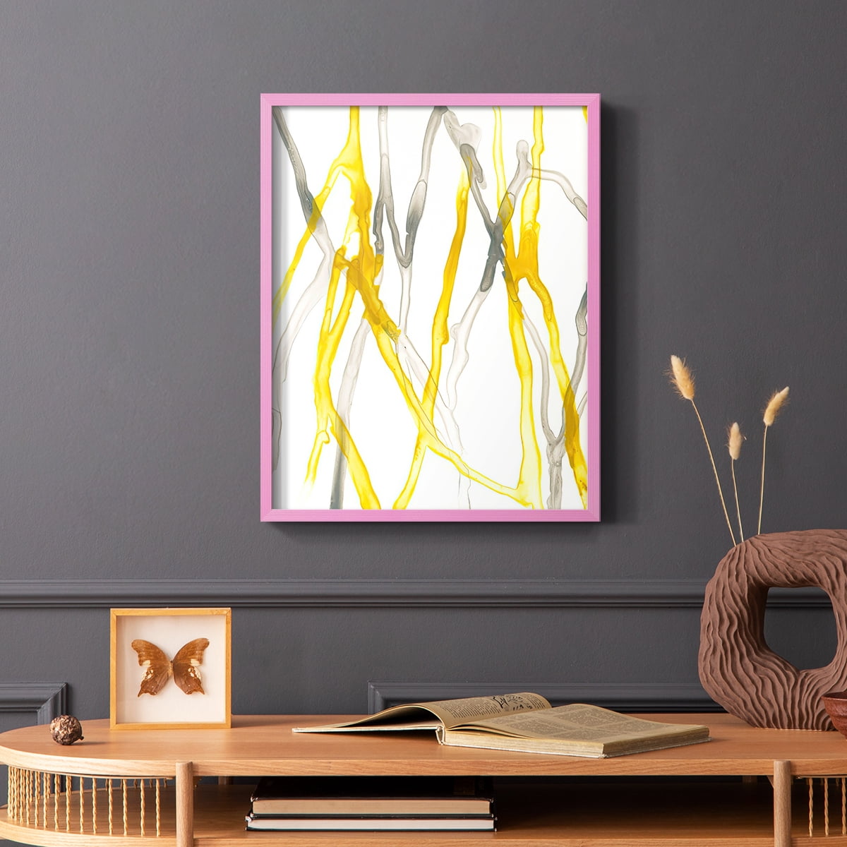Runnel XIX in Pink Solid Wood 11 x 14 Framed Print