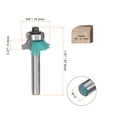 thumbnail image 2 of Uxcell 2packs Roundover Router Bit 1/4 Shank 1/8" Radius Carbide Tipped with Bearing Cyan, 2 of 5