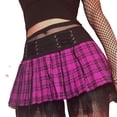 thumbnail image 6 of Douhoow Gothic Lace Mini Pleated Skirt Women Punk High Waist A-Line Short Skirt Vintage Streetwear, 6 of 7