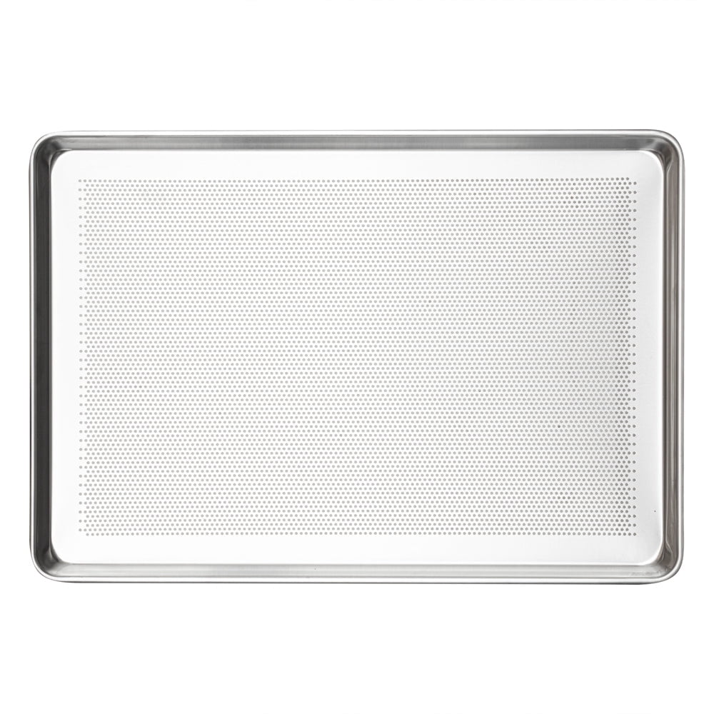 Restaurantware-Met Lux 26 x 18 Inch Industrial Baking Pan, 1 Perforated Baking Sheet - Heavy-Duty, Rimmed Edges, Aluminum Sheet Pan, Endures Up To 392F, Dishwashable