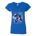 thumbnail image 2 of Wild Bobby Great White Shark USA Since 1776 Women Standard V-Neck Tee, 2 of 6