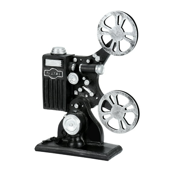 Resin Projector Model,Movie Film Projector Model Vintage Style Resin Projector Model Desktop Crafts Home Decoration(Black)