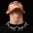 thumbnail image 4 of Gothic Styles Thorn Pendant Chokers Necklace Sturdy Alloy Jewelry Punk Inspired Design Lightweight Chain For Parties Daily Outfits, 4 of 8