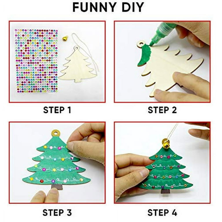 Christmas Wooden Painting Craft Kit, Paint Your Own Xmas Ornaments,  Unfinished Wood Slices Christmas Crafts for Kids Adults, Art and Craft  Supplies