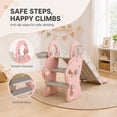 thumbnail image 5 of DKMOCO Foldable Toddler Slide, Kids Slide with Basketball Hoop & Ring Toss, Indoor Outdoor Playset for kids 1-3, Pink, 5 of 8