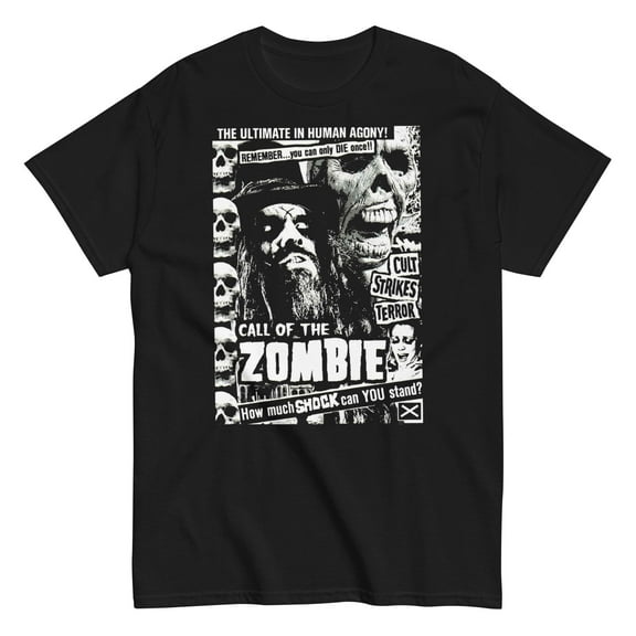 Rob Zombie - Black and White Unisex T-Shirt - Black - Small