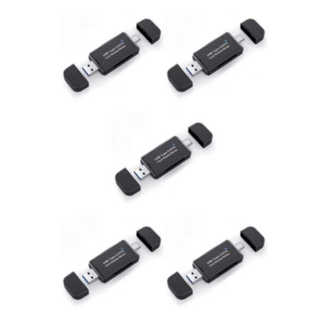 Seitruly Lector de tarjetas Adaptador de memoria Divisor USB Suministros de computadora Operación simple estable Multifuncional 2 en 1 Lectores Type2 NO2