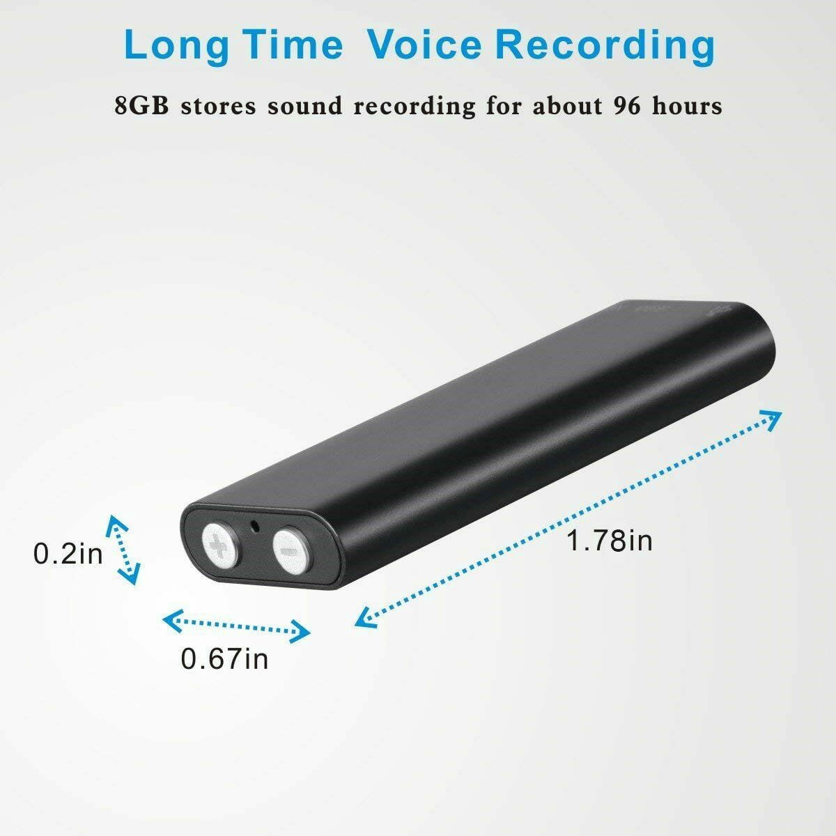 2024 Mini Voice Recorder - 8GB Storage | Sound Audio Recorder for Lectures, Meetings |96 Hours Storage Capacity | Long Lasting Battery