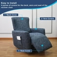 thumbnail image 4 of Velvet Recliner Cover 4 Pieces Printed Lazy Boy Chair Covers Recliner Sofa Slipcover Anti-Slip Fitted Furniture Protector with Elastic Bottom, 4 of 7
