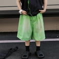 thumbnail image 2 of CAIXIA Boys Jean Shorts Straight Wide Leg Stretch Denim Shorts Knee Length High Waisted Sweat Jorts Loose Fit Y2k Trendy School Bermuda Shorts Streetwear with Pockets for Kids, 2 of 9