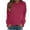Hot Pink, variant on Oalirro Polyester Womens Long Sleeve Tops Crew Neck Solid Women Dressy Blouses Tops Casual Long Sleeve