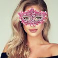 thumbnail image 5 of Unique Bargains 1 Pc Pointed Head Dragon-Design Half Face Party Mask for Masquerade Party Pink, 5 of 5