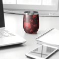thumbnail image 3 of 12oz Stemless Wine Tumblers Red Controllers Games Icons Black Pattern Vacuum Insulated Stainless Steel Travel Tumbler Cups Mug with Lid and Straw for Champaign,Cocktail,Beer with Cleaning Brush, 3 of 5