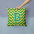 thumbnail image 2 of Carolines Treasures CJ1059-BPW1414 Letter B Chevron Green & Gold Fabric Decorative Pillow, 2 of 4